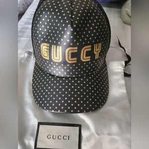 Gucci Leather Guccy Baseball Hat Cap